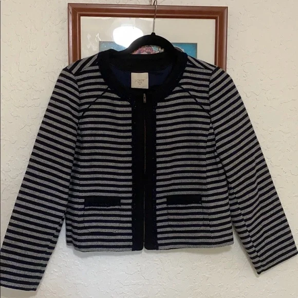 J. Crew Navy and White Striped Blazer - Picture 5 of 10